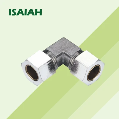 Pneumatic All Copper Connector Male-Thread L-Type Elbow Push-in Air Tube Compression Fittings
