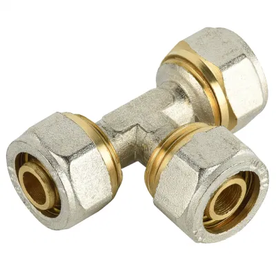  Best Tee Pex Press 4 Way Pipe Brass Multilayer Fittings 4 Way Pipe Connector for PPR Pipes Tubing