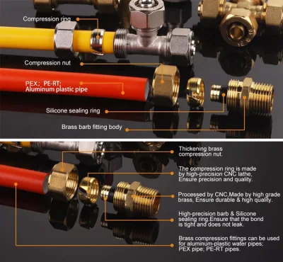 Pn25 Pex Plumbing Pipe Fittings Elbow Brass Compression Union