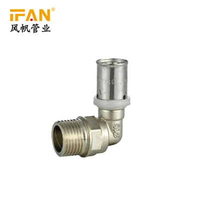 IFAN Customized 16-32mm Hot Sale Pex Brass Elbow Pipe Connecting Press Fittings
