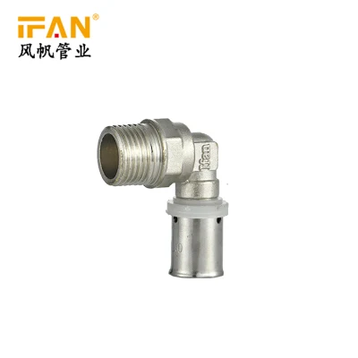 IFAN Customized 16-32mm Hot Sale Pex Brass Elbow Pipe Connecting Press Fittings