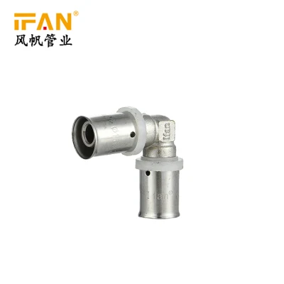 IFAN Customized 16-32mm Hot Sale Pex Brass Elbow Pipe Connecting Press Fittings