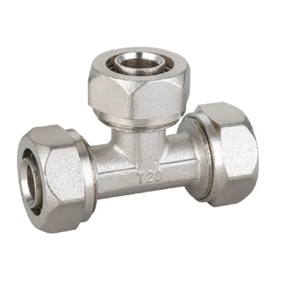 Equal Tee Brass Compression Fitting for Pex Al Pex Fitting Female Thread