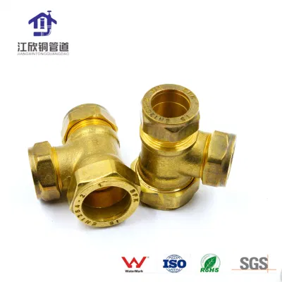  Brass Tee Compression Reducing for Pipe Fittings