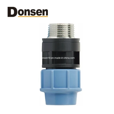  PP Compression Fittings Male Threaded Adaptor with Brass Insert