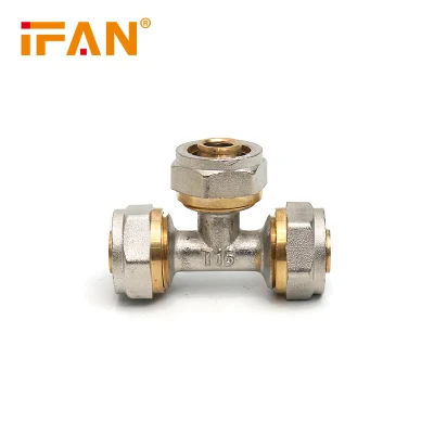 Ifan Pex Brass Fittings Physical Thread Connecting Pex Brass Fitting Equal Tee