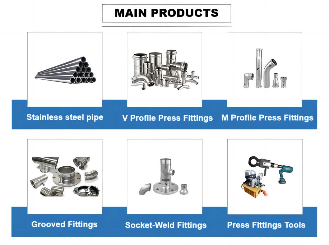 Home Improvement Accessories Press Fit Pipe Fitting Stainless Steel Adapter Stainless Steel Slip Coupling