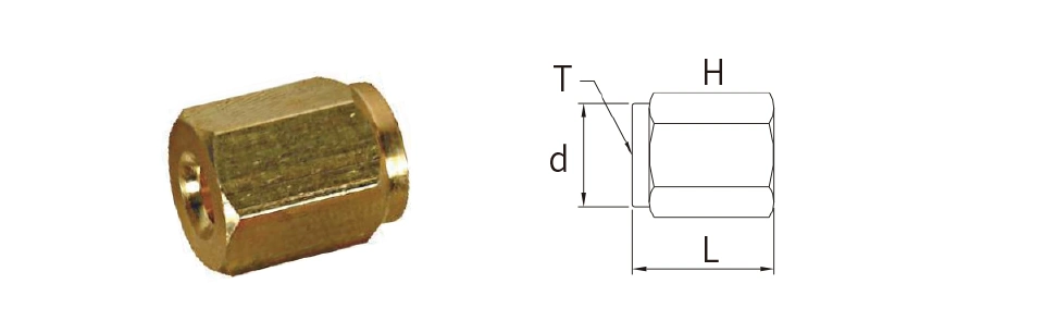 Iglan Pr-4 Brass Hexagon Compression Nut for Lubricators