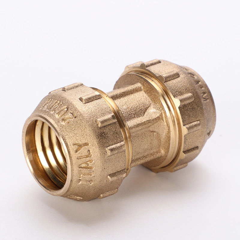 PE Compression Straight Couplings with Rubber Oring Brass Orings Inside