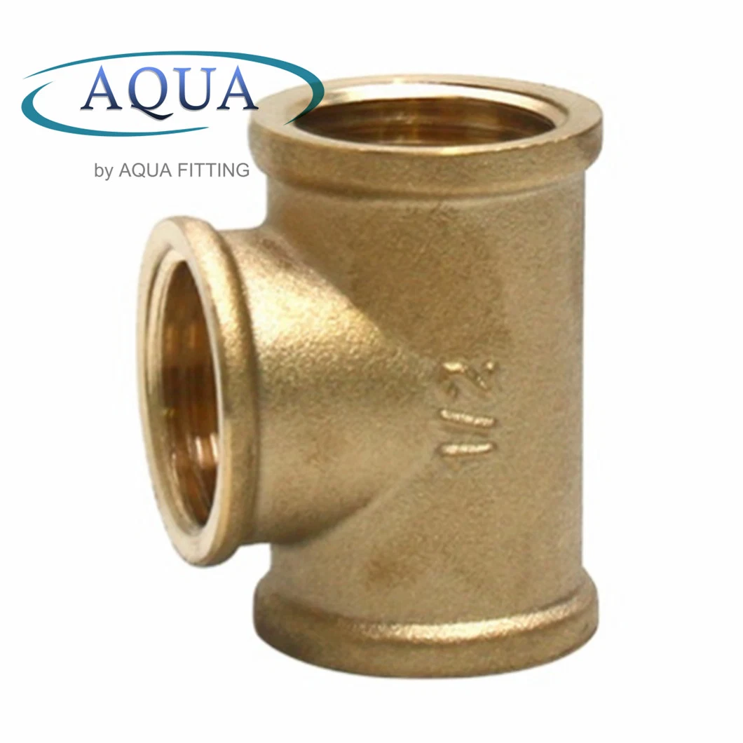 Brass Two Ferrules Compression Tube Threaded Fittings Tee