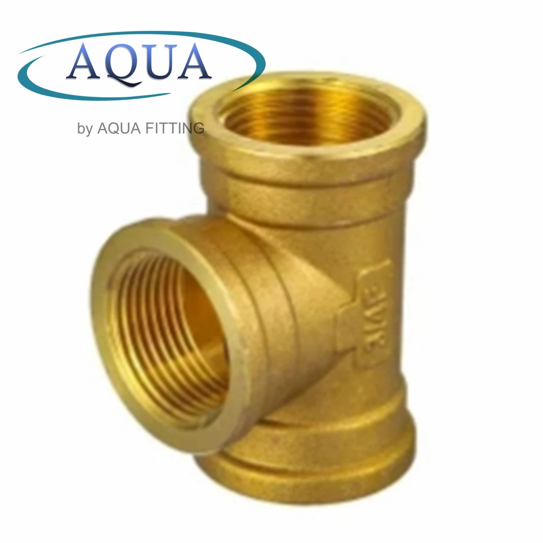 Brass Two Ferrules Compression Tube Threaded Fittings Tee