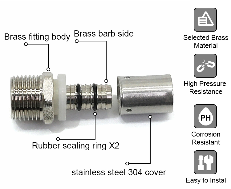 Pex Pipe Fittings for Heating Floor System Fitting Supplier Plumbing Plastic Copper Brass Fittinge PPSU Press