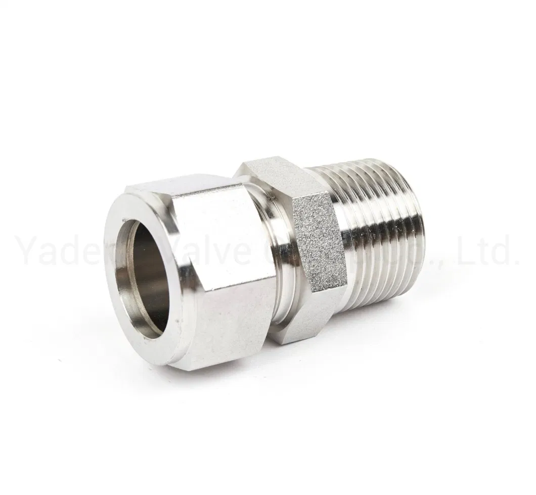 Male Press Tube Fittings High Pressure Ss 316 Male Stainless Steel Connectors