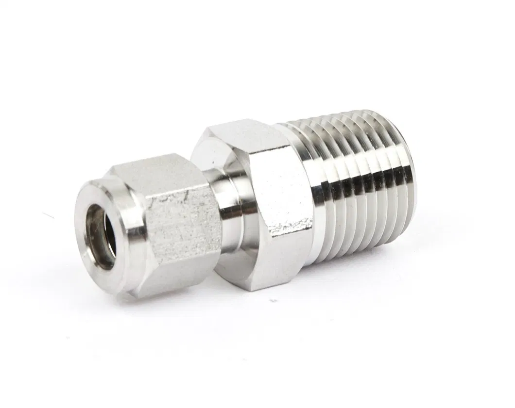 Male Press Tube Fittings High Pressure Ss 316 Male Stainless Steel Connectors