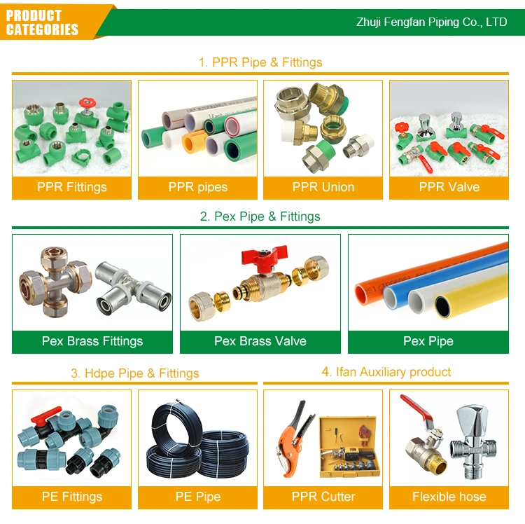 Ifan Full Range Brass Equal Compression Press Fitting Tee for Pex Fitting