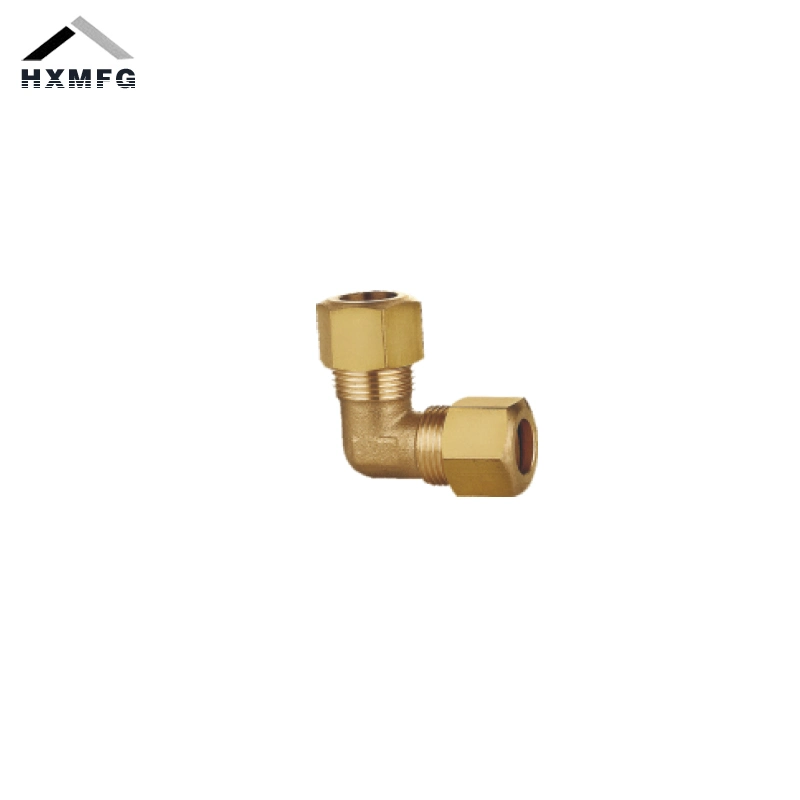 90 Degree Plain Brass Compression Equal Pipe Fitting Elbow