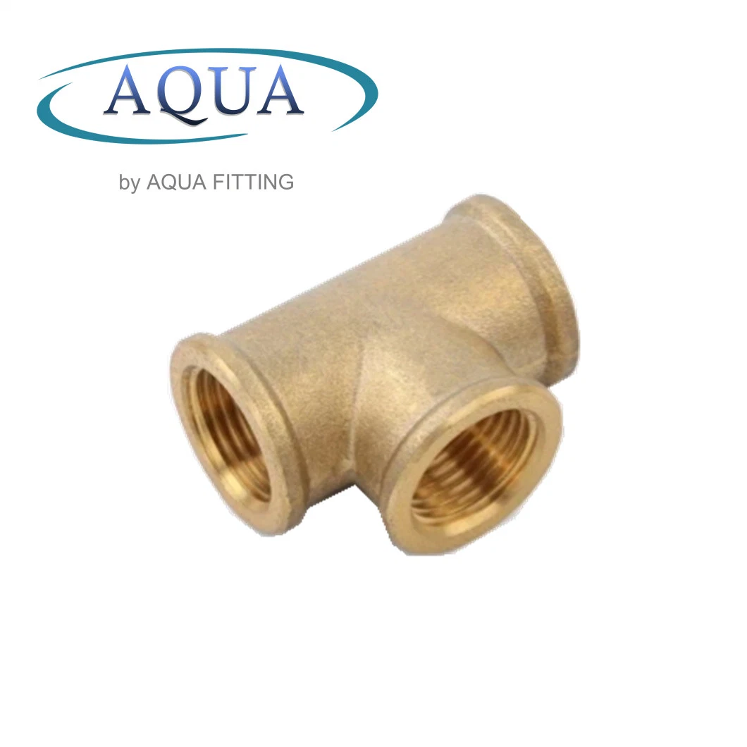 Brass Two Ferrules Compression Tube Threaded Fittings Tee