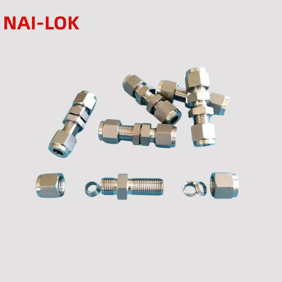 Nai-Lok Instrument Forged Male Threaded Bulkhead Union SS316 Compression Tube Fittings