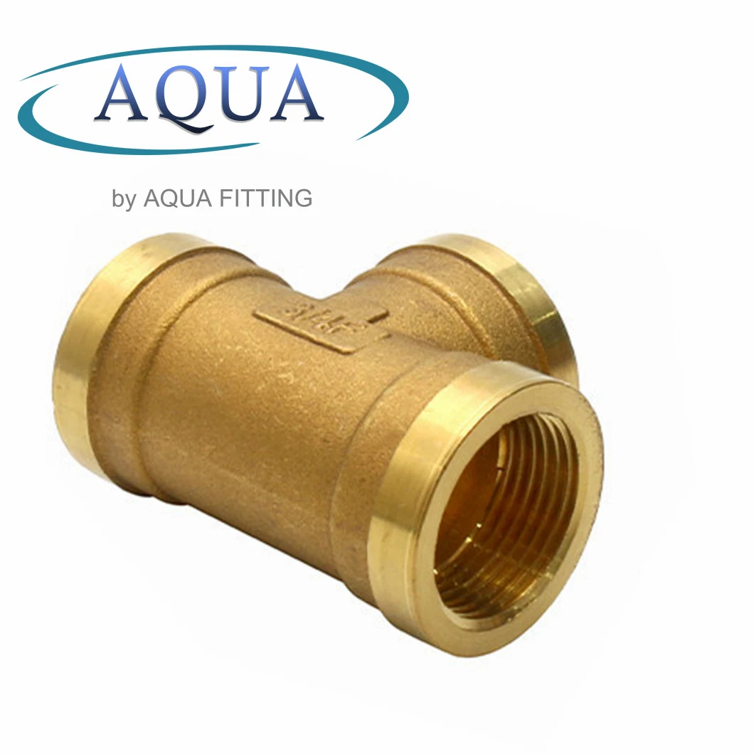 Brass Two Ferrules Compression Tube Threaded Fittings Tee