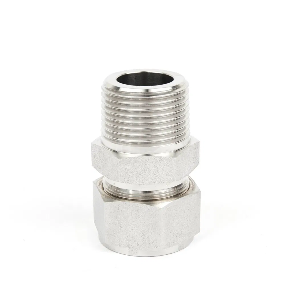 Male Press Tube Fittings High Pressure Ss 316 Male Stainless Steel Connectors