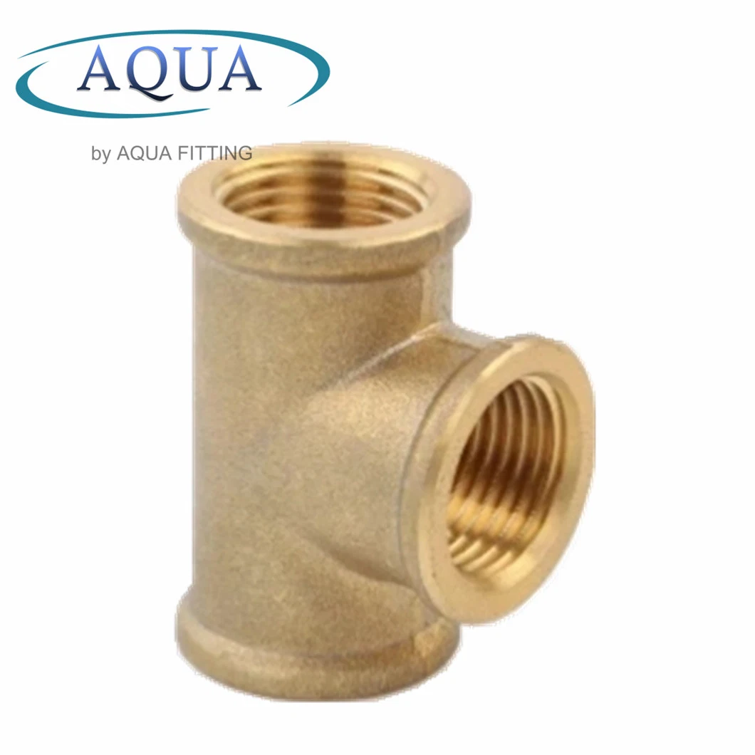 Brass Two Ferrules Compression Tube Threaded Fittings Tee