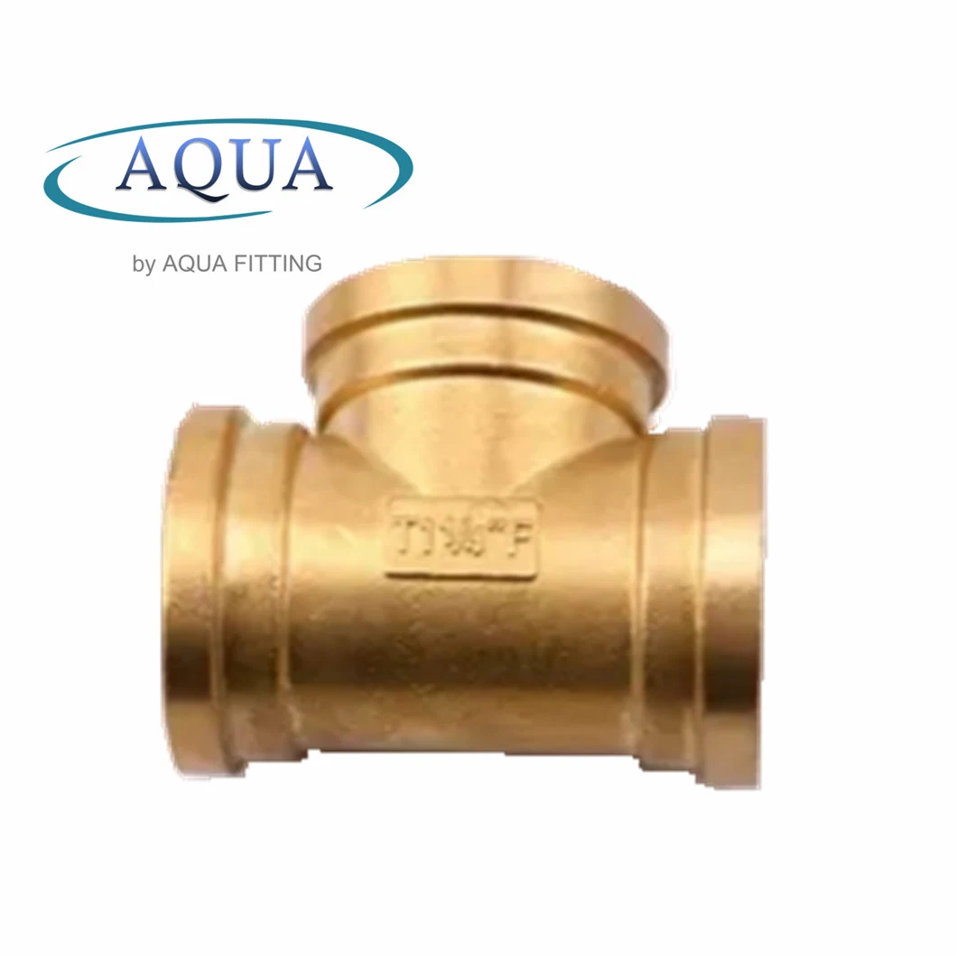 Brass Two Ferrules Compression Tube Threaded Fittings Tee