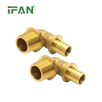 IFAN Accesorios Pex de alta calidad Male Elbow Free Sample Brass Conexión deslizante