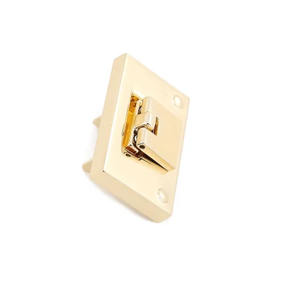 La luz de torsión de metal dorado Broche de bloqueo de empujar el bloqueo de accesorios para el bolso o cartera y equipaje