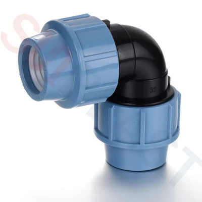  Pn16 PN10 Irriplast PP conector rápido los racores de compresión de HDPE codo macho acodado macho de 90 grados