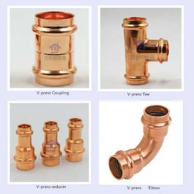 La prensa de cobre para agua y gas Australia codo tapa estándar