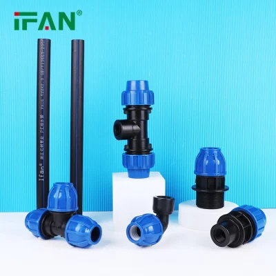IFAN adaptador de tubería PE accesorios de compresión PP Color azul 20-110mm Racores de tubo de plástico HDPE