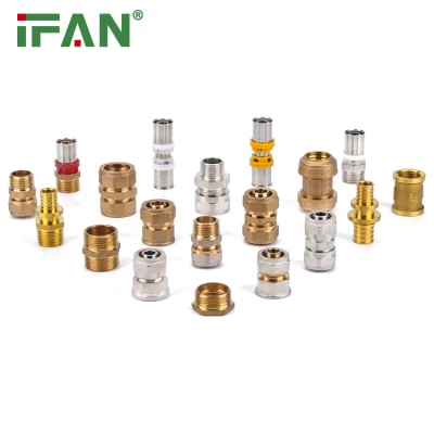 Ifan Conector de PPR Pex CPVC UPVC PP Pph Acoplamiento Enchufe Codo Té Niple Reductor Compresión Roscado Tubería de plástico para fontanería de agua y gas de latón.