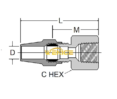 El tubo de latón de latón de latón de adaptador de conector de tubo de latón Conexiones de tubo adaptador hembra