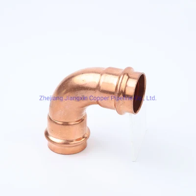 El acoplamiento de cobre Prensa reductor codo de tubo de agua sanitaria de la compresión de montaje