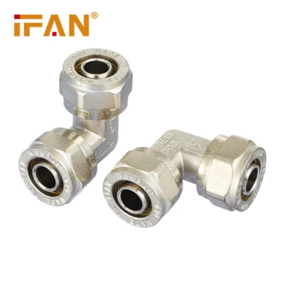  Los racores de compresión de latón Ifanplus 16-20mm codo de tubería de la igualdad de latón accesorios de tubería Pex