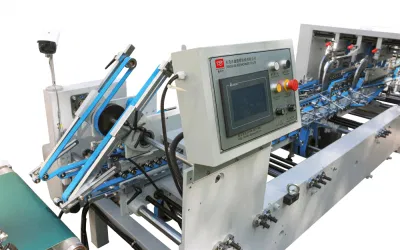Carpeta Gluer automática máquina máquina de hacer caja de cartón corrugado Pulsar PEGAR de verificación de la máquina (XCS-980PC-A)