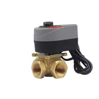 Actuador giratorio motorizado eléctrico de 3 vías válvula de bola válvula termostática desviando la mezcla de agua eléctrica Acuator