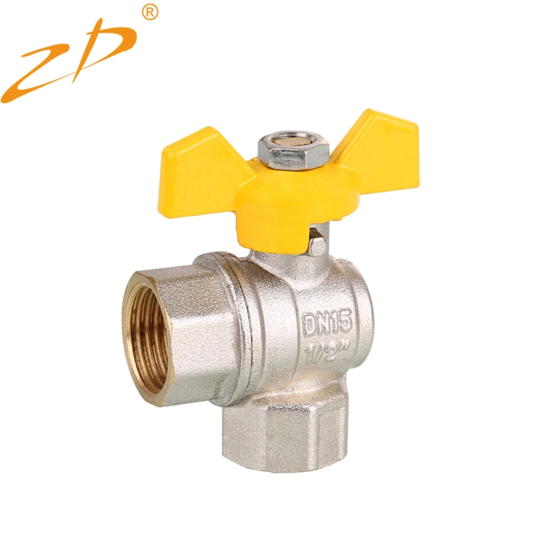 1/2&quot;-1&quot; DN10 F/M OEM Gas/Water Control Shut off Nickel Plating Brass Ball Valve with Butterfly Handle