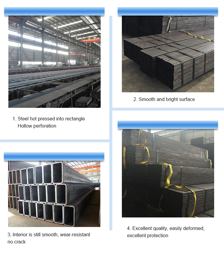 China Square Tube 2525 50X50 etc Iron Square and Rectangular Tube Black Ms Square Steel Pipe