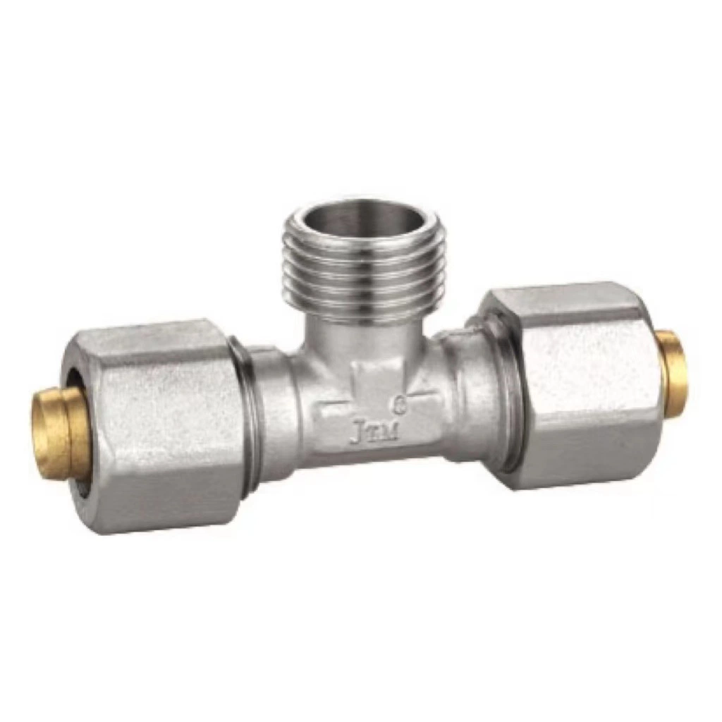 Custmomized Female Tee Screw Brass Press Fittings for Control Flow Water