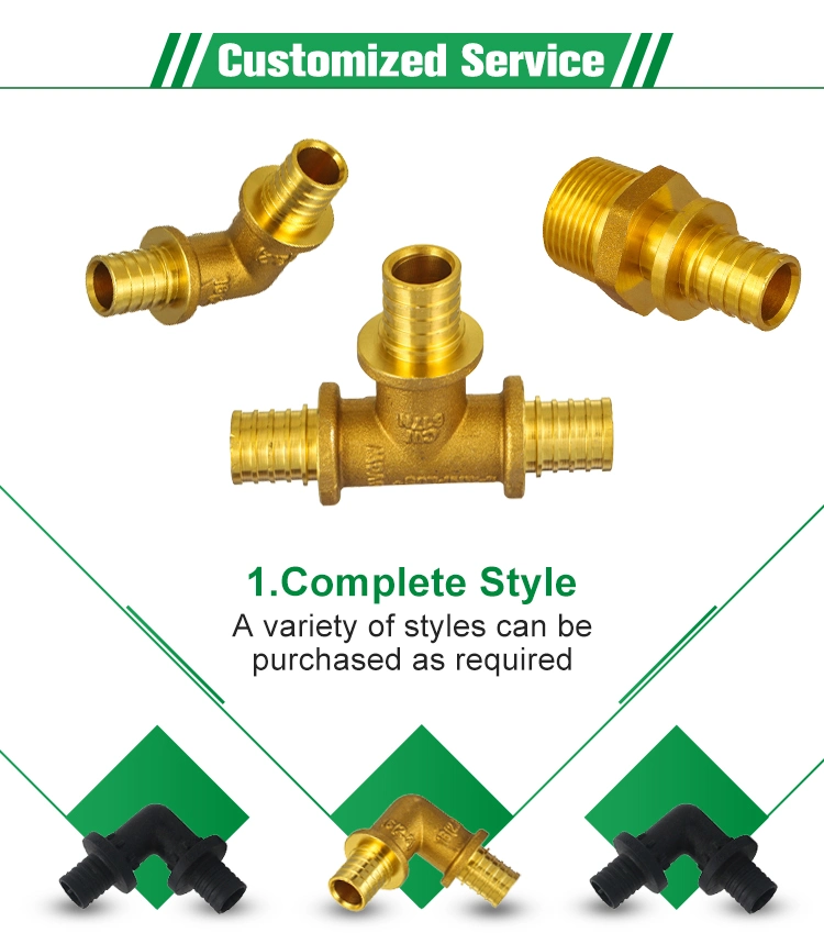 Brass Wall Plated Hose Connector Female Elbow-Slidding Fitting for Pex Pipe