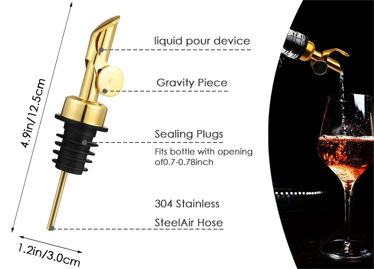 Custom Logo Premium Bar Accessories Aerating Bottle Pourer Stainless Steel Wine Aerator Pourer for Halloween Gift