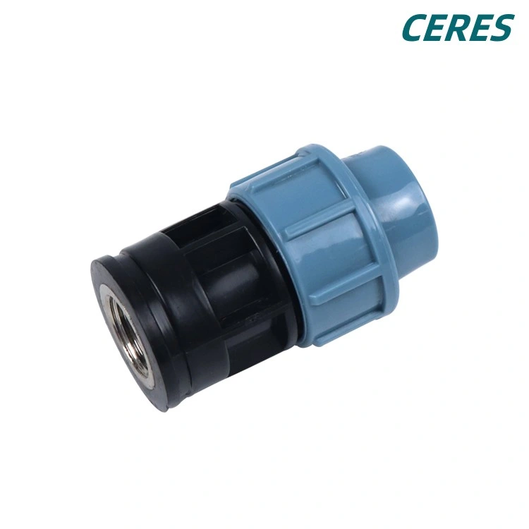 Female Adaptor with Brass Threaded Insert PP Compression Fitting for Irrigation