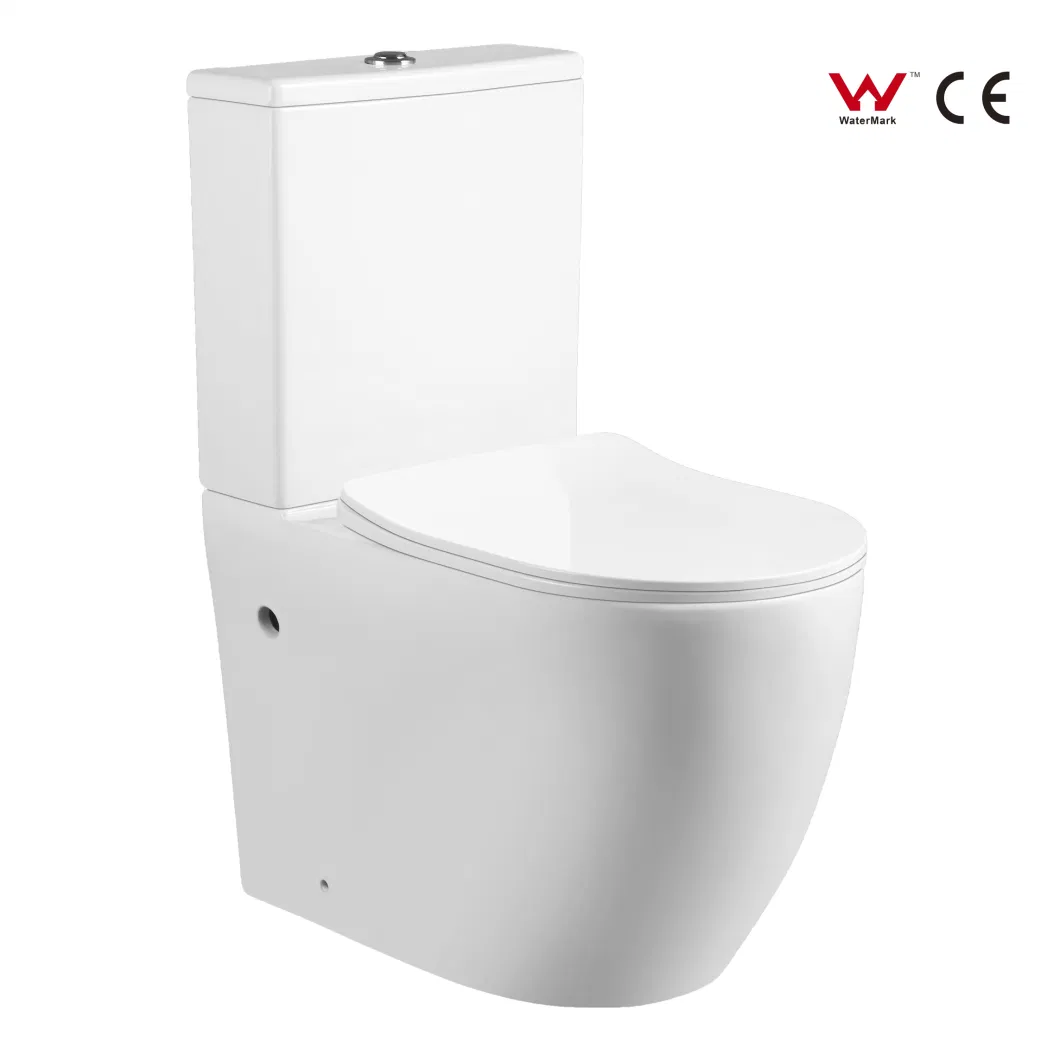 Rimless Round Gloss White Back to Wall Two Piece Toilet