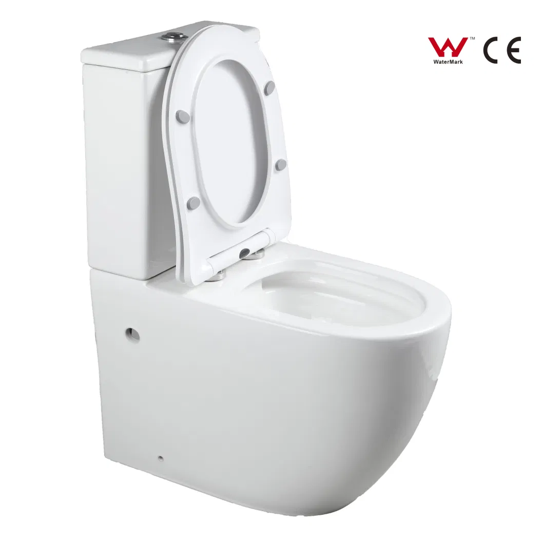 Rimless Round Gloss White Back to Wall Two Piece Toilet