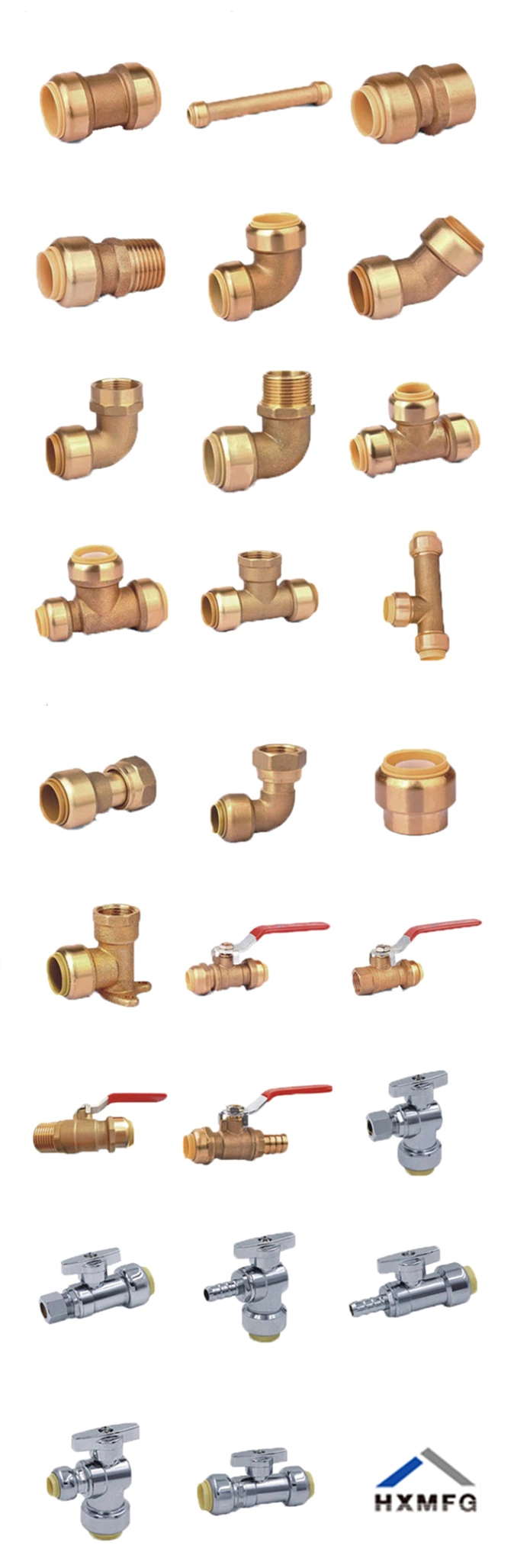 Female Brass Equal&Reducing Tee Pushifit Fitting for America Market
