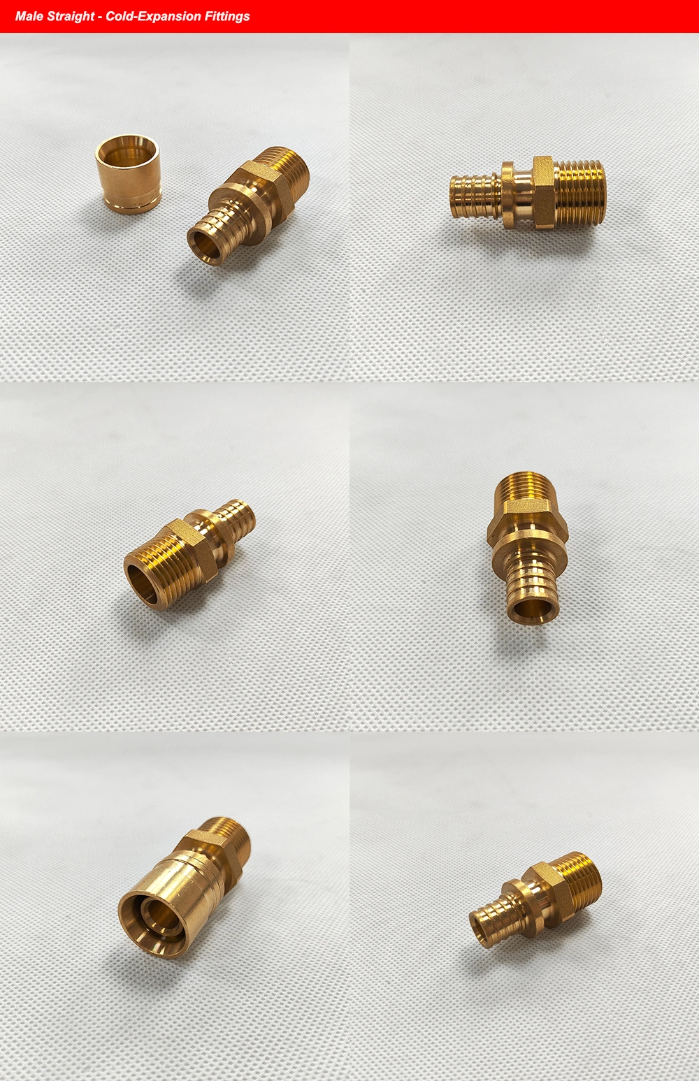 Brass Water Supply Fitting Pex Sliding Fitting Male Straight