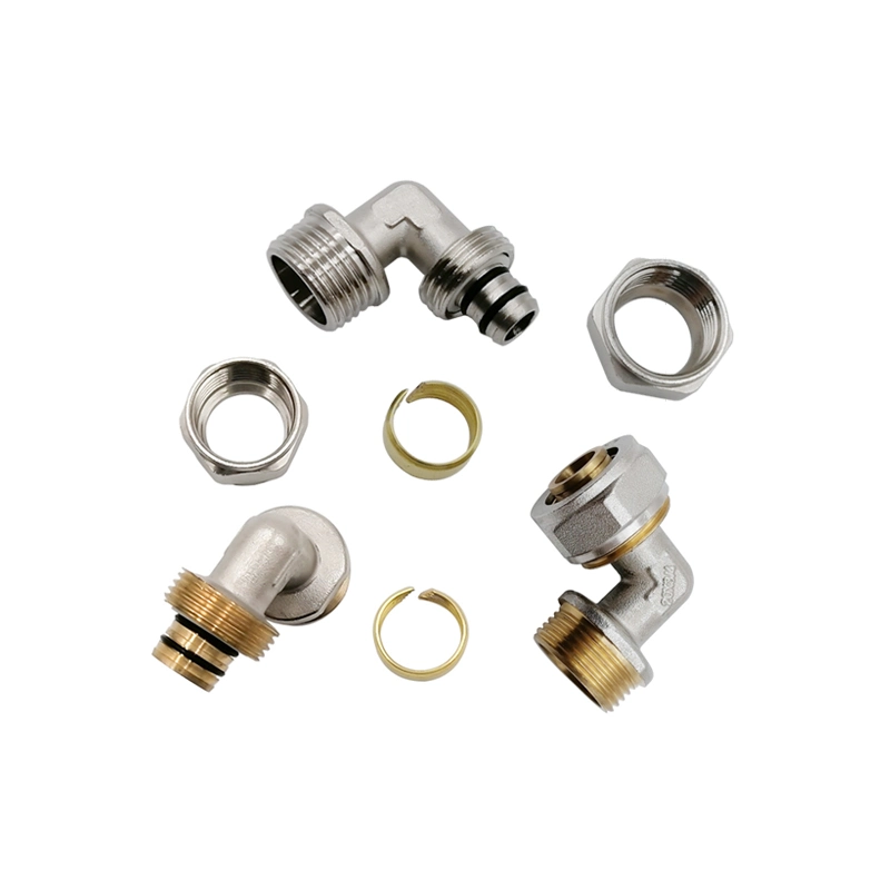 Plumbing Well Plated Female Pex Fittings 16mm Seated Brass Compression Elbow Fitting