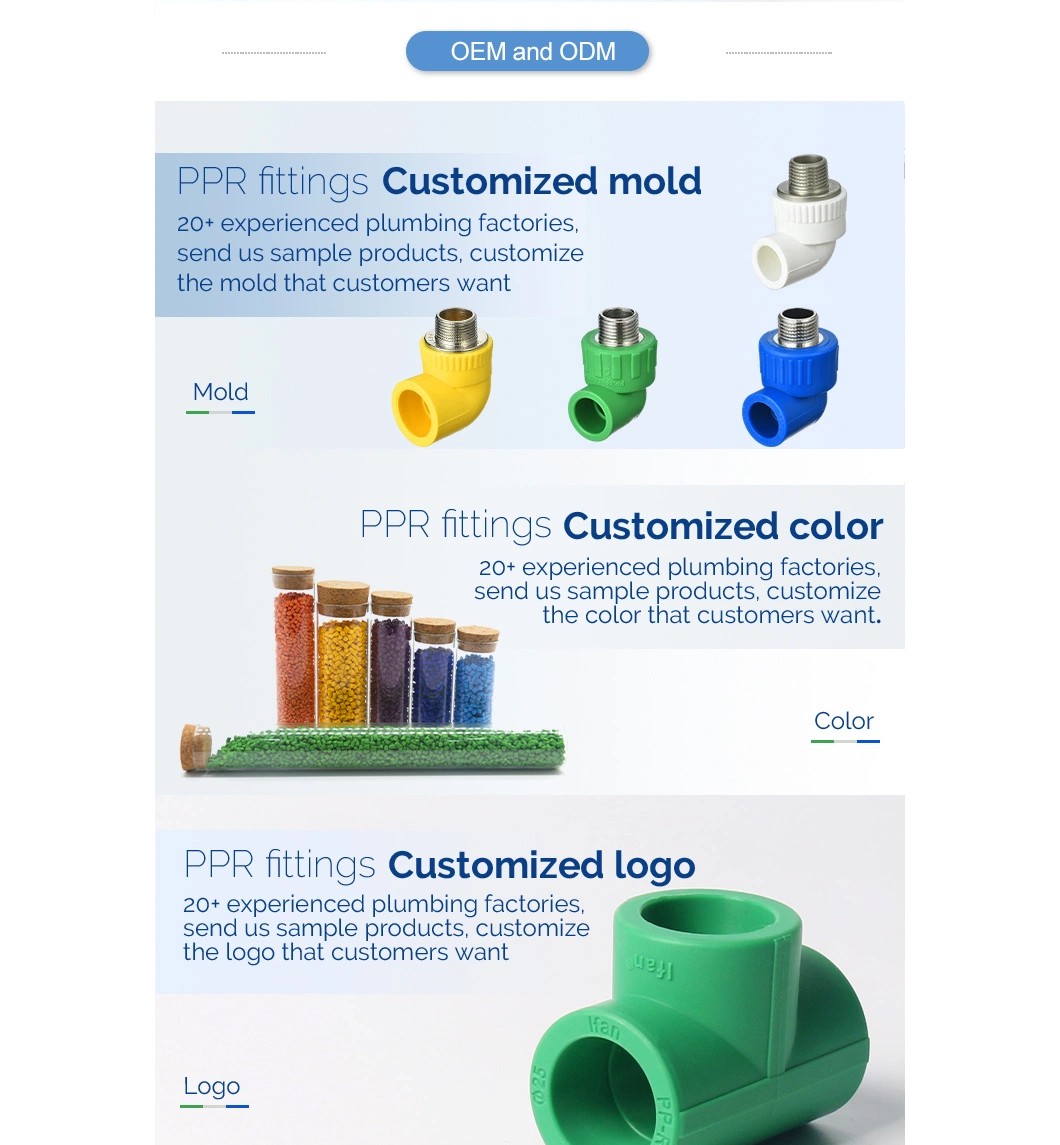 Wholesale Ifan PPR Pipe Elbow Tee Socket Germany Technology DIN 8077/8078 PPR Pipe Fittings