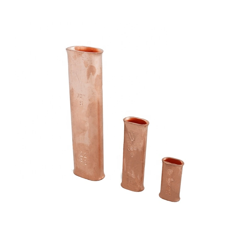 Electric Cable Pipe Fittings Crimp Sleeve Tinned Oval Copper Connector